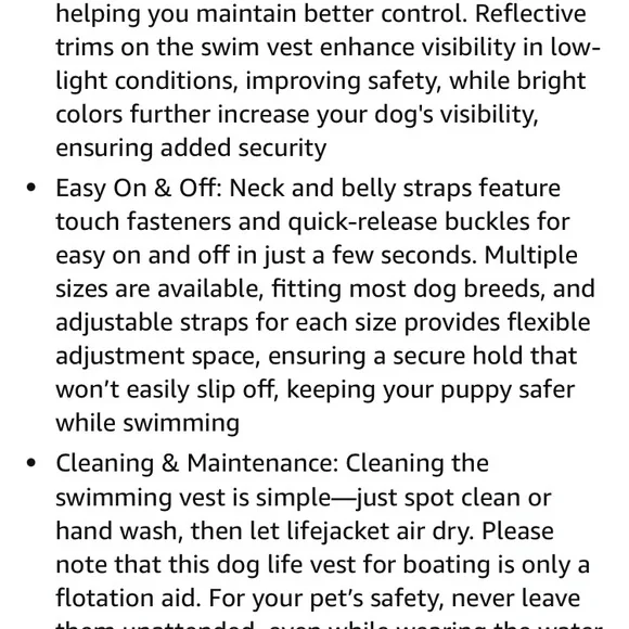 Dog Lifejacket Sz S Canary Yellow Neoprene Dog Life Vest W/ LightReflecting trim - Picture 10 of 10